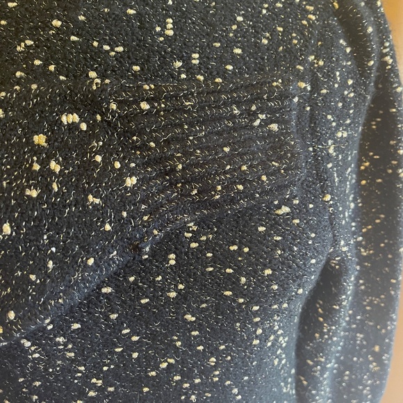 NEW! Ann Taylor Black & Metallic Gold Turtleneck Puff Sleeve Sweater Size S/P - Picture 5 of 11